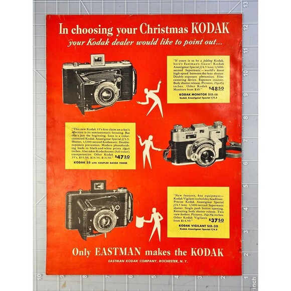 Eastman Kodak "Only Eastman makes the Kodak" Vintage Print Ad 1941 - Picture 2 of 3